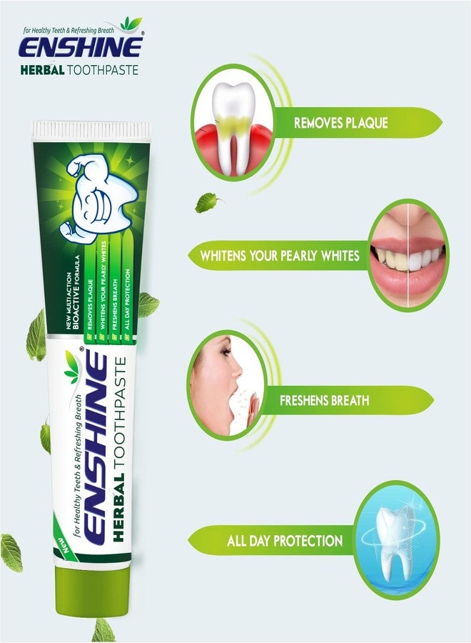 Enshine Oral Care Combo Pack of 5- Herbal Toothpaste (2)100g Each) |Sensitive Toothpaste50g | 2 pc Advance Plus Toothbrush For Helps to Make Teeth Whitening and Relief from Sensitivity | Complete Oral Care Solution Helps to Fight Cavity - Image 2